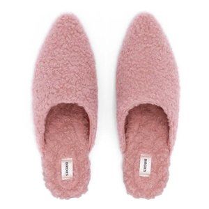 Birdies The Lark Blush Faux Shearling Pink Slides 8.5/9